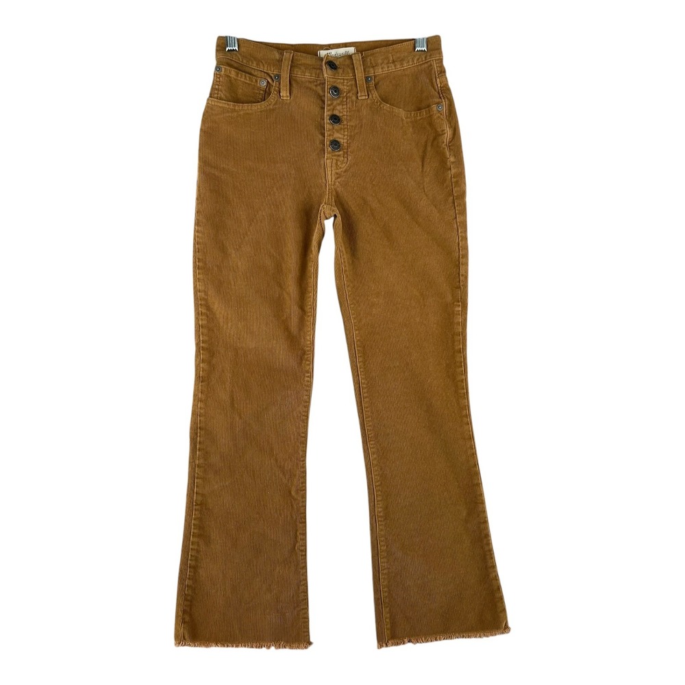 Madewell Cali Demi Boot Corduroy Jeans Brown Button Fly Womens Size‎ 25 27x25.5
